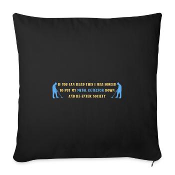 Treasure Hunter Treasure Hunt Metal Detector - Sofa pillowcase 17,3'' x 17,3'' (45 x 45 cm) - black - Front
