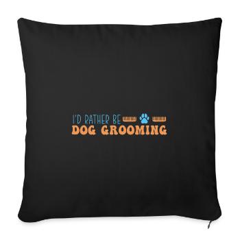 Toiletteur pour chiens Toiletteur pour chien - Housse de coussin décorative 45 x 45 cm - noir - Devant