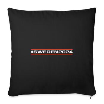 Suède 2024 - Housse de coussin décorative 45 x 45 cm - noir - Devant