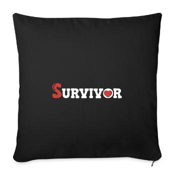 Heart Attack Heart Surgery Surgery Hospital - Sofa pillowcase 17,3'' x 17,3'' (45 x 45 cm) - black - Front