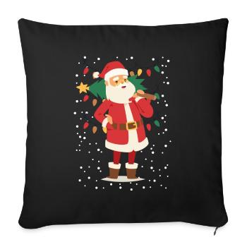 Père Noël, Père Noël, Noël - Housse de coussin décorative 45 x 45 cm - noir - Devant