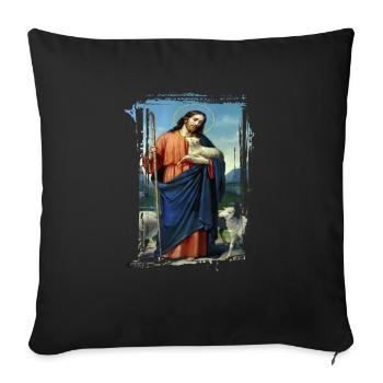 Jesus-Holy Mary Religion - Sofa pillowcase 17,3'' x 17,3'' (45 x 45 cm) - black - Front
