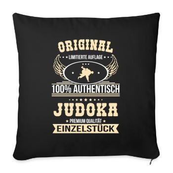 Judoka - Original 100% Authentisch - Sofakissenbezug 45 x 45 cm - Schwarz - Vorne