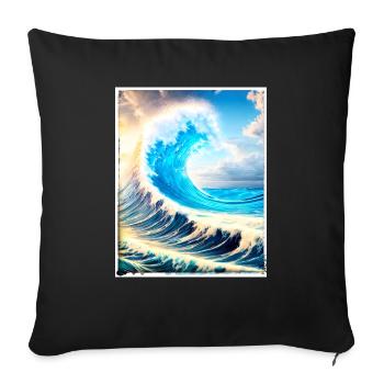 Perfect Wave #002f - Sofakissenbezug 45 x 45 cm - Schwarz - Vorne