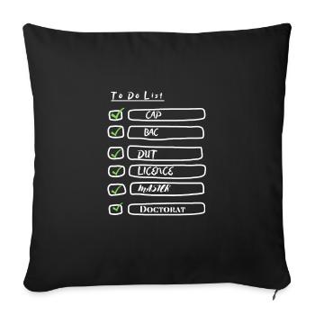 To Do List études - Housse de coussin décorative 45 x 45 cm - noir - Devant
