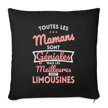 Mamans géniales les meilleures sont Limousines - Housse de coussin décorative 45 x 45 cm - noir - Devant