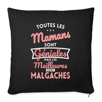 Mamans géniales les meilleures sont Malgaches - Housse de coussin décorative 45 x 45 cm - noir - Devant