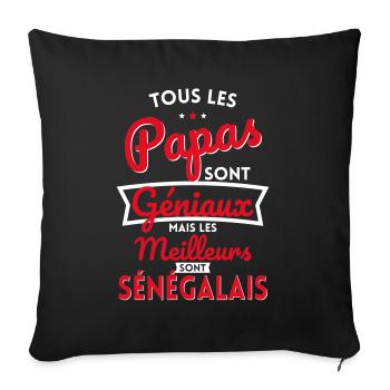 Papas géniaux mais les meilleurs sont Sénégalais - Housse de coussin décorative 45 x 45 cm - noir - Devant