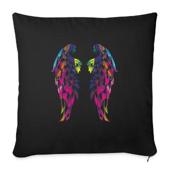 coloured wings - Sofa pillowcase 17,3'' x 17,3'' (45 x 45 cm) - black - Front