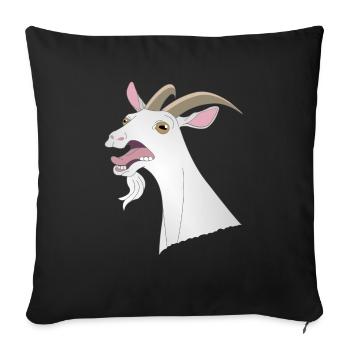 Crazy funny goat cry animal horns teeth - Sofa pillowcase 17,3'' x 17,3'' (45 x 45 cm) - black - Front