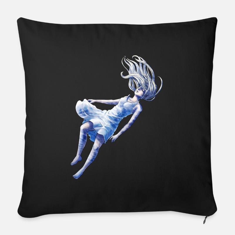 Mädchen unter Wasser | am Meer | Fantasie - Sofakissenbezug 45 x 45 cm - Schwarz