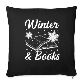 Livres d'hiver Lire Cozy Winter Days - Housse de coussin décorative 45 x 45 cm - noir - Devant
