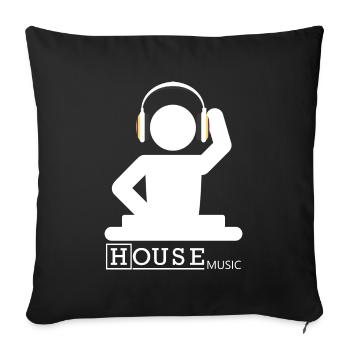 House Music - Housse de coussin décorative 45 x 45 cm - noir - Devant