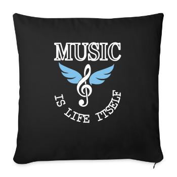 Music Fan Listen to Music Musician Musikverein Gift - Sofa pillowcase 17,3'' x 17,3'' (45 x 45 cm) - black - Front