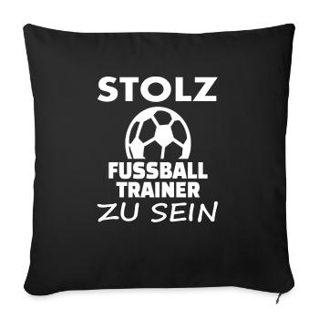 Ich bin stolz Fußball Trainer zu sein Geschenkidee - Sofakissenbezug 45 x 45 cm - Schwarz - Vorne