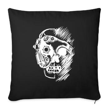 Steampunk Skull - Housse de coussin décorative 45 x 45 cm - noir - Devant