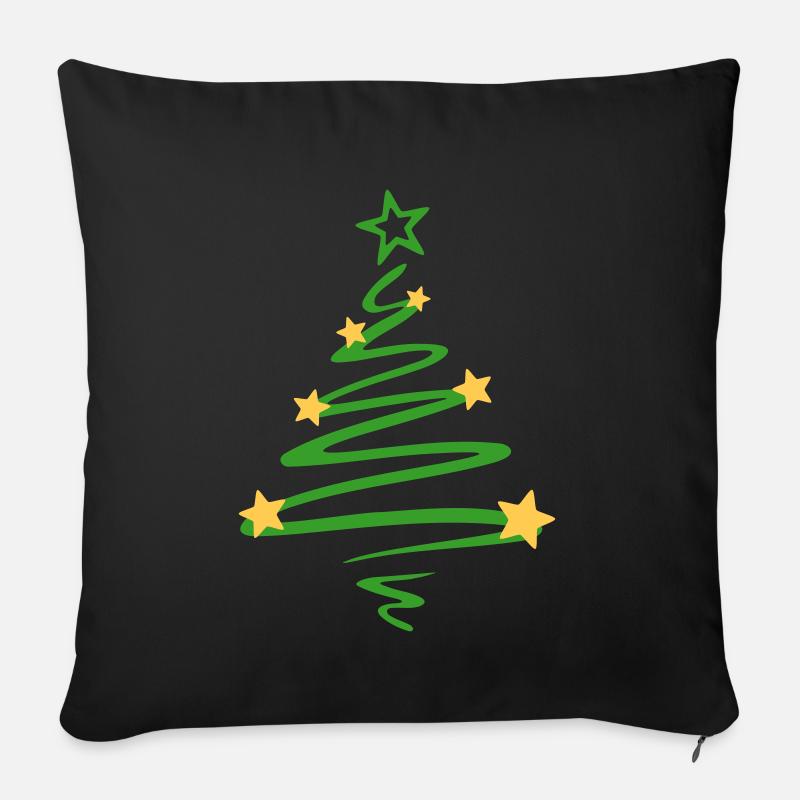 Weihnachten - Weihnachtsbaum - Sofakissenbezug 45 x 45 cm - Schwarz