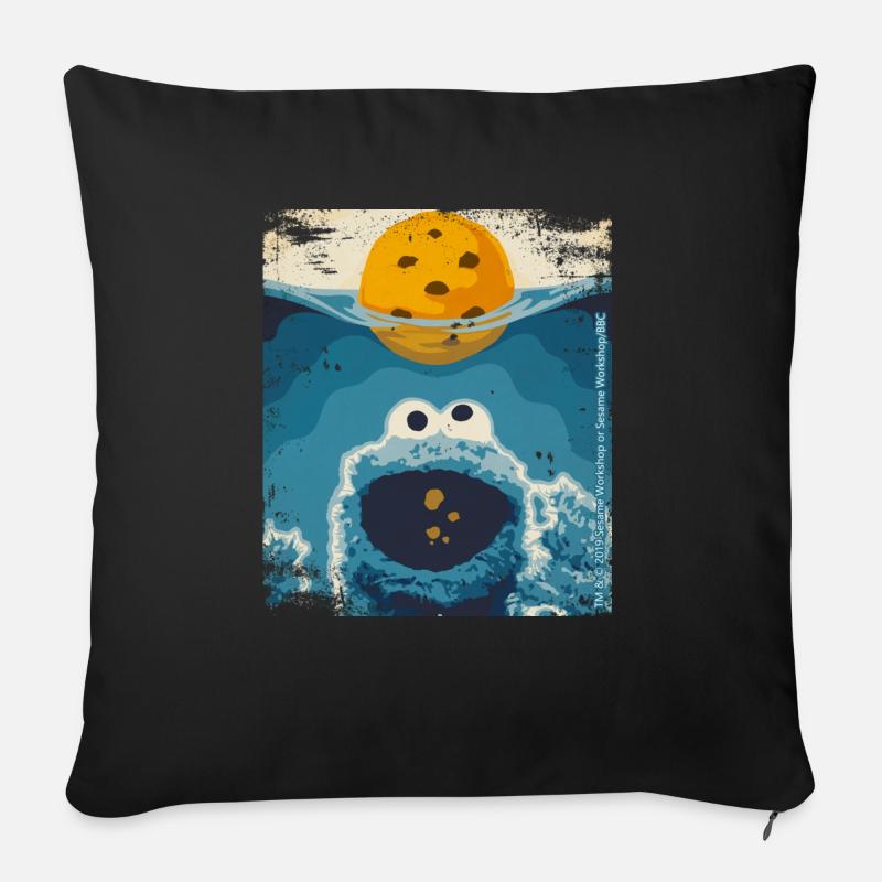 5 Rue Sésame Les dents de la mer mug - Housse de coussin décorative 45 x 45 cm - noir