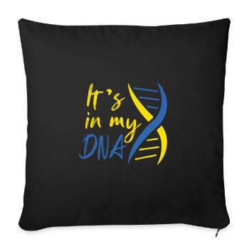 It's In My Dna Ukraine Vintage Ukrainian Flag - Sofa pillowcase 17,3'' x 17,3'' (45 x 45 cm) - black - Front