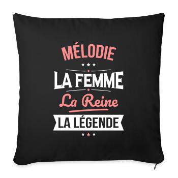 Mélodie - La Femme - La Reine - La Légende - Housse de coussin décorative 45 x 45 cm - noir - Devant