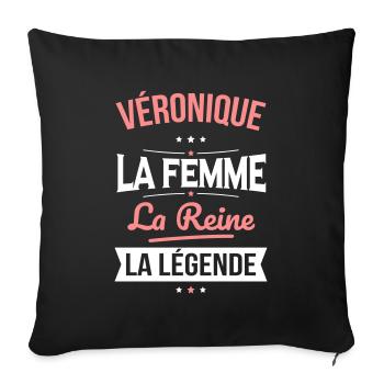 Véronique - La Femme - La Reine - La Légende - Housse de coussin décorative 45 x 45 cm - noir - Devant