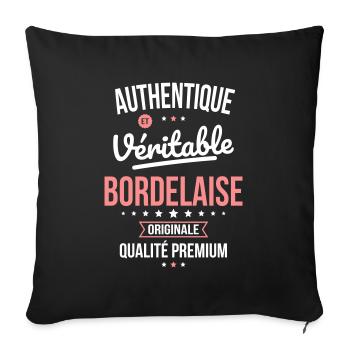 Authentique et véritable Bordelaise - Originale - Housse de coussin décorative 45 x 45 cm - noir - Devant