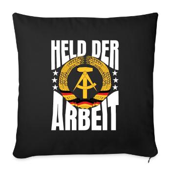Held der Arbeit Geschenk - Sofakissenbezug 45 x 45 cm - Schwarz - Vorne