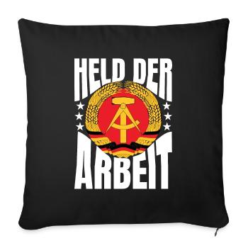 Held der Arbeit DDR Geschenk - Sofakissenbezug 45 x 45 cm - Schwarz - Vorne