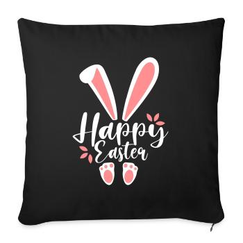 Happy Easter Bunny - Sofakissenbezug 45 x 45 cm - Schwarz - Vorne