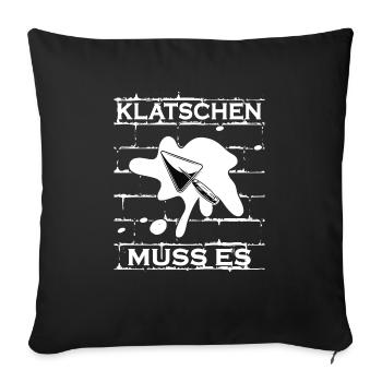 Maurer Mörtel Maurerkelle - Sofakissenbezug 45 x 45 cm - Schwarz - Vorne