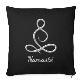 Namasté silver 3D - Sofa pillowcase 17,3'' x 17,3'' (45 x 45 cm) - black - Front
