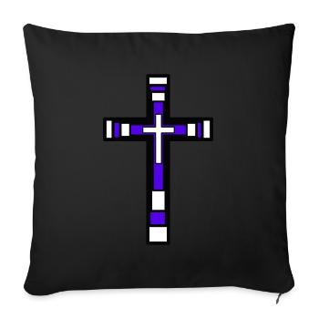 Cross God Jesus Church Religion Love Peace - Sofa pillowcase 17,3'' x 17,3'' (45 x 45 cm) - black - Front