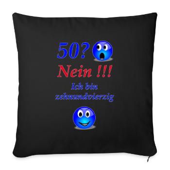 50. Geburtstag - Sofakissenbezug 45 x 45 cm - Schwarz - Vorne