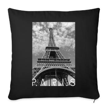 Paris - Eiffel Tower - Sofa pillowcase 17,3'' x 17,3'' (45 x 45 cm) - black - Front