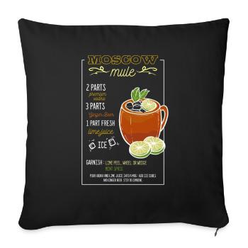 Moscow Mule Cocktail Bar Drinks Barkeeper - Sofakissenbezug 45 x 45 cm - Schwarz - Vorne