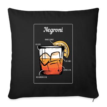 Negroni Cocktail Drinks Barkeeper Bar Restaurant - Sofa pillowcase 17,3'' x 17,3'' (45 x 45 cm) - black - Front