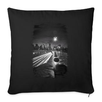 City New York Night USA Skyline Stadt - Sofa pillowcase 17,3'' x 17,3'' (45 x 45 cm) - black - Front