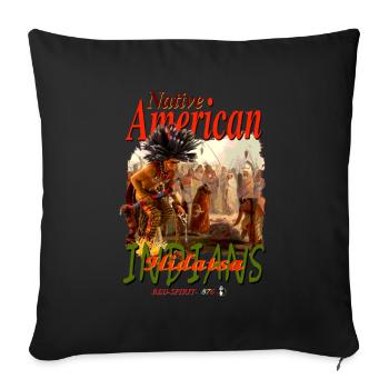 Native American INDIANS 4 - Housse de coussin décorative 45 x 45 cm - noir - Devant