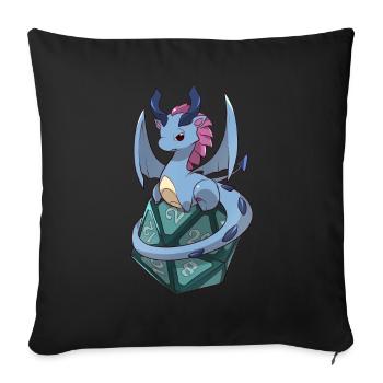 Dragon D20 - Housse de coussin décorative 45 x 45 cm - noir - Devant