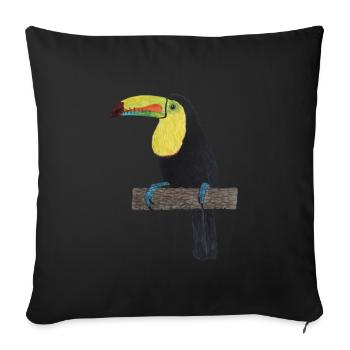 Toucan Jungle Rainforest - Sofa pillowcase 17,3'' x 17,3'' (45 x 45 cm) - black - Front
