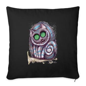 Stregatto Art 2 - Sofa pillowcase 17,3'' x 17,3'' (45 x 45 cm) - black - Front