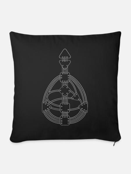 Human Design Körpergrafik weiß - Sofakissenbezug 45 x 45 cm - Schwarz
