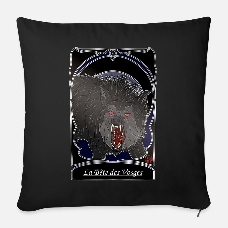 La Bete des Vosges - folklore Vosges - Housse de coussin décorative 45 x 45 cm - noir
