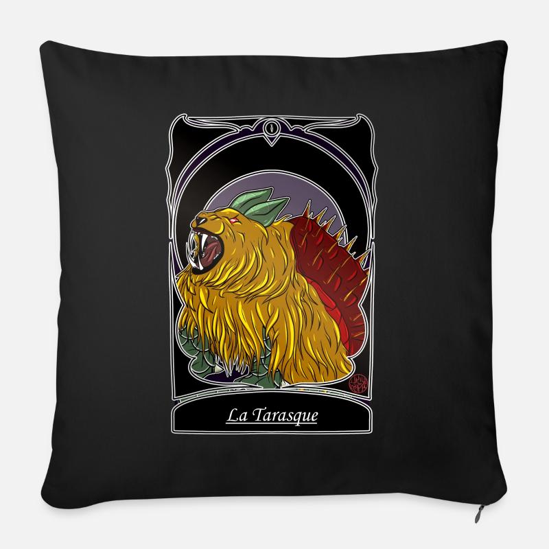 La Tarasque - folklore Provence Tarascon - Sofakissenbezug 45 x 45 cm - Schwarz
