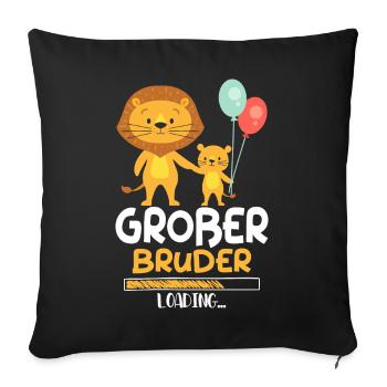 Großer Bruder Loading Löwe - Sofakissenbezug 45 x 45 cm - Schwarz - Vorne