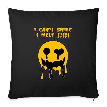 Smiling face that melts - Sofa pillowcase 17,3'' x 17,3'' (45 x 45 cm) - black - Front