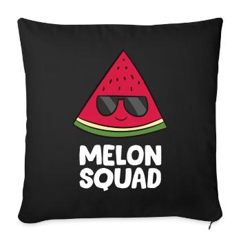 Pastèque - Melon Squad avec des lunettes de soleil - Housse de coussin décorative 45 x 45 cm - noir - Devant