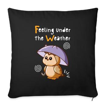Feeling Under The Weather. Cute Owl. Black. - Sofa pillowcase 17,3'' x 17,3'' (45 x 45 cm) - black - Front