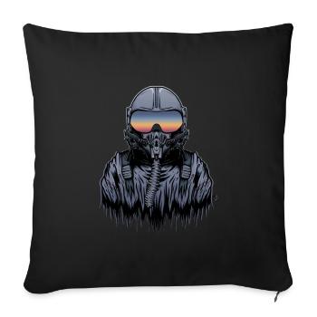 Fighter pilot - Sofa pillowcase 17,3'' x 17,3'' (45 x 45 cm) - black - Front