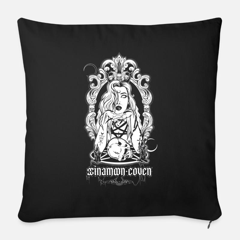 Fille miroir - Housse de coussin décorative 45 x 45 cm - noir